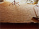 The hard wood blocks are stored vertically on site