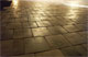 The light hangs on the domed pavers