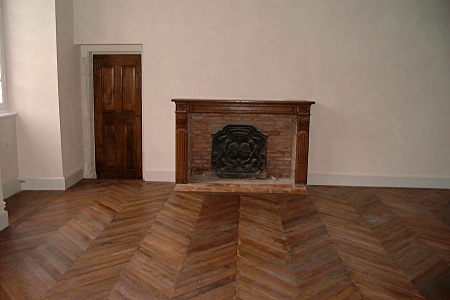 New chevron hardwood floor