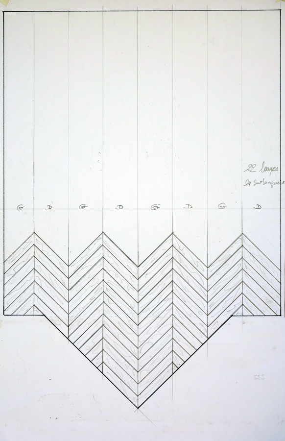 Chevron parquet floor