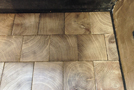 End grain wood blocks in oak gray leached