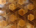 Parquet floor hexagon walnut cherry