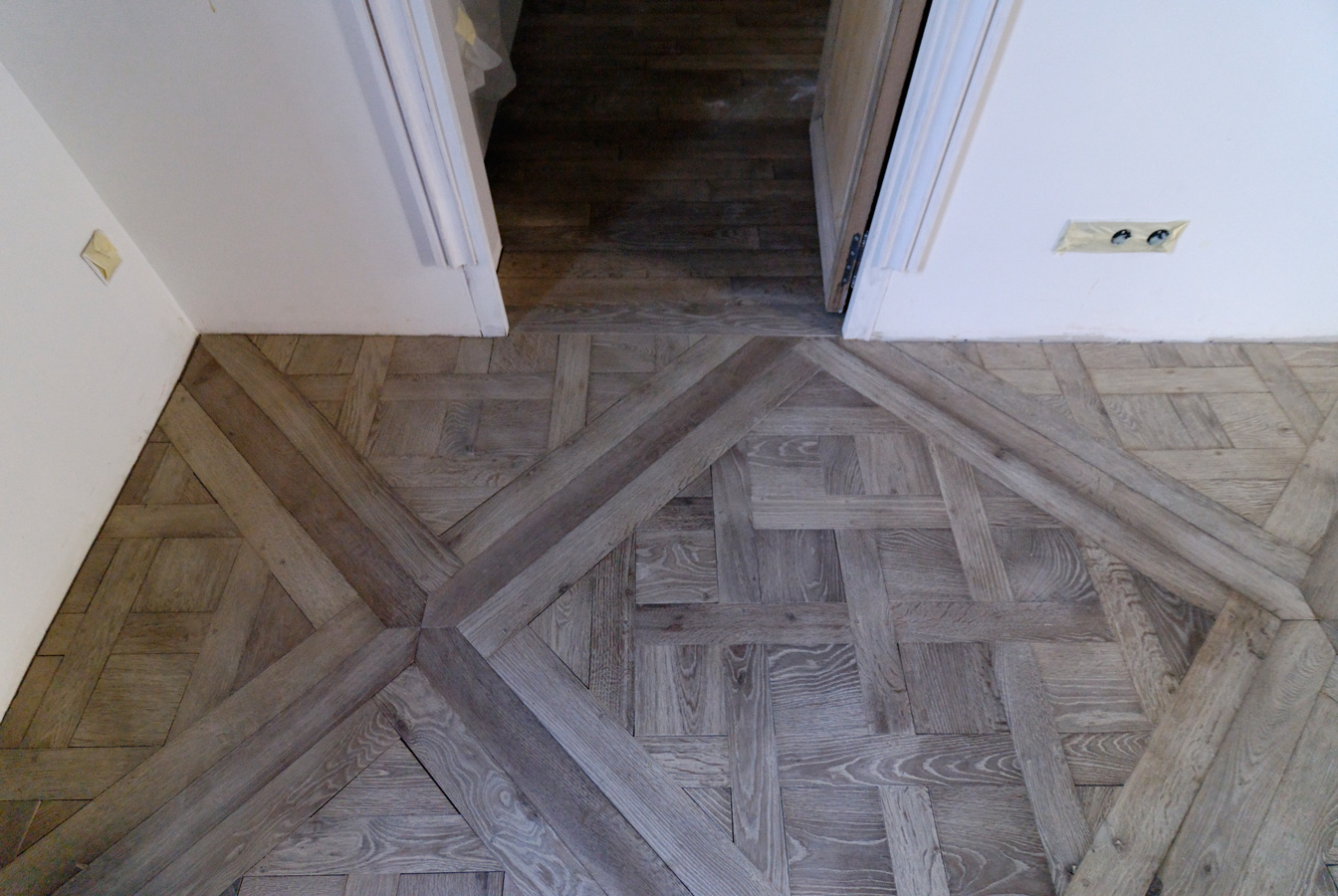 French parquet oak grey leached