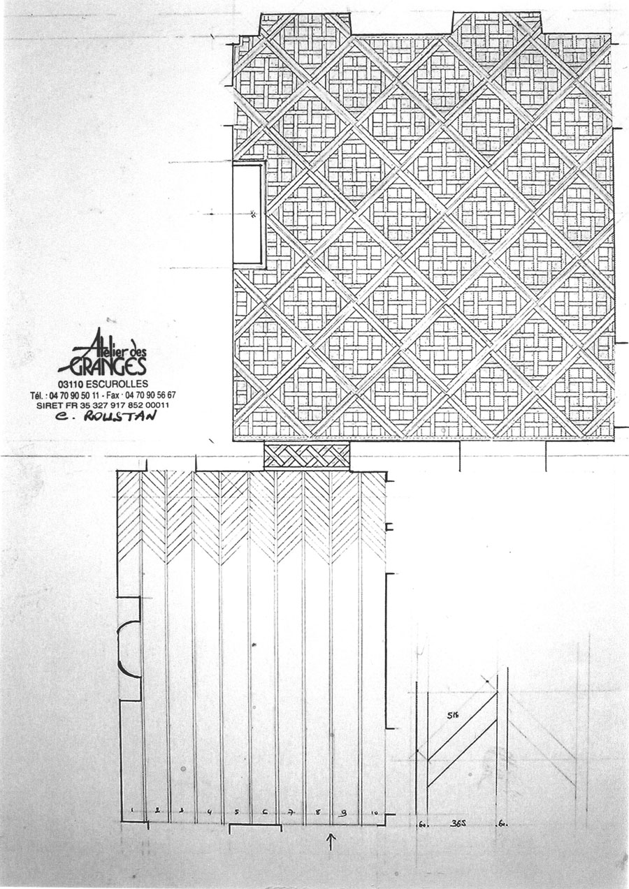 le plan des deux pièces: parquet Fougères et parquet Versailles