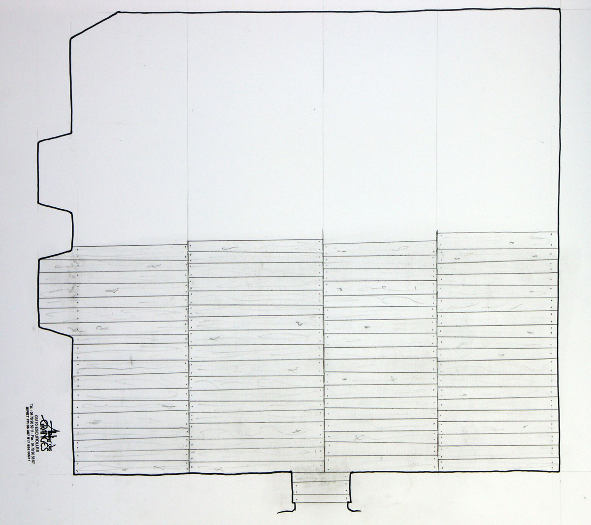 Implantation dessinÃ©e de ce plancher ancien
