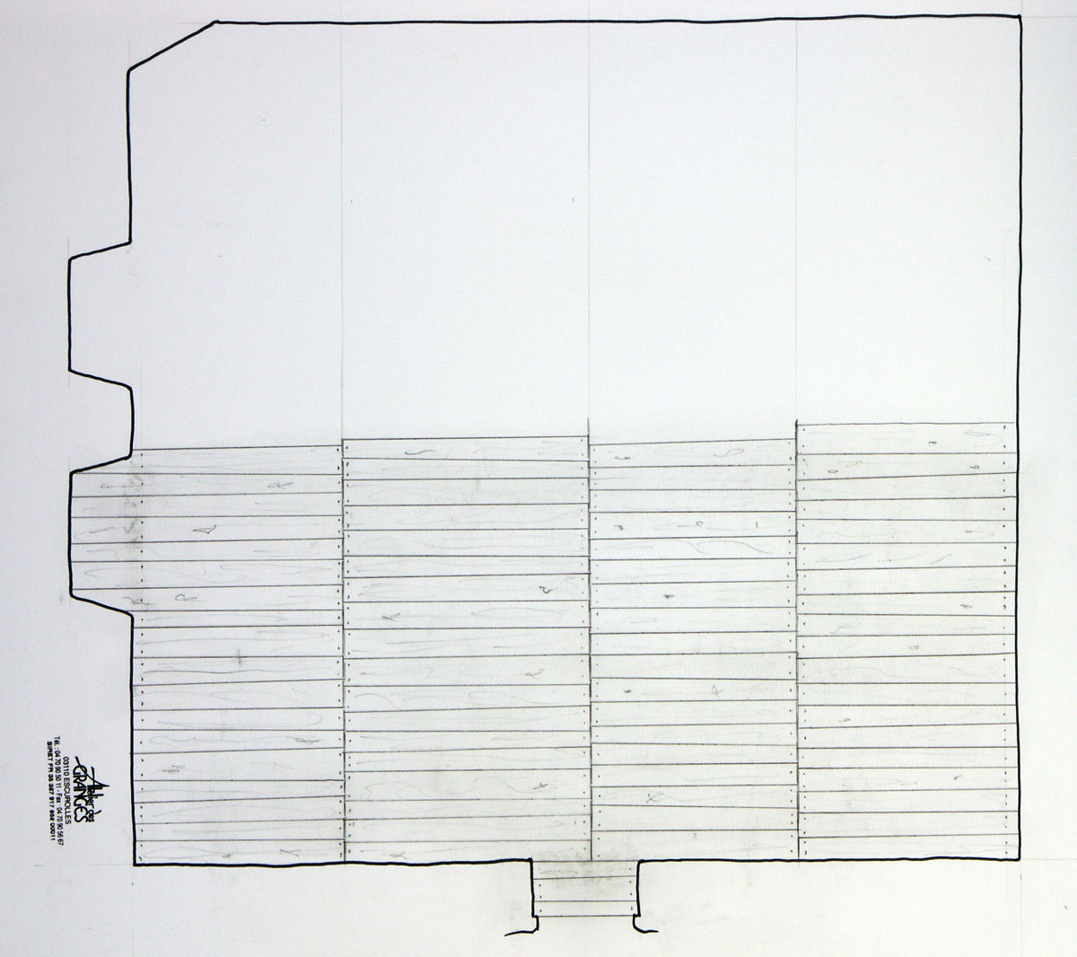 Implantation dessinée de ce plancher ancien