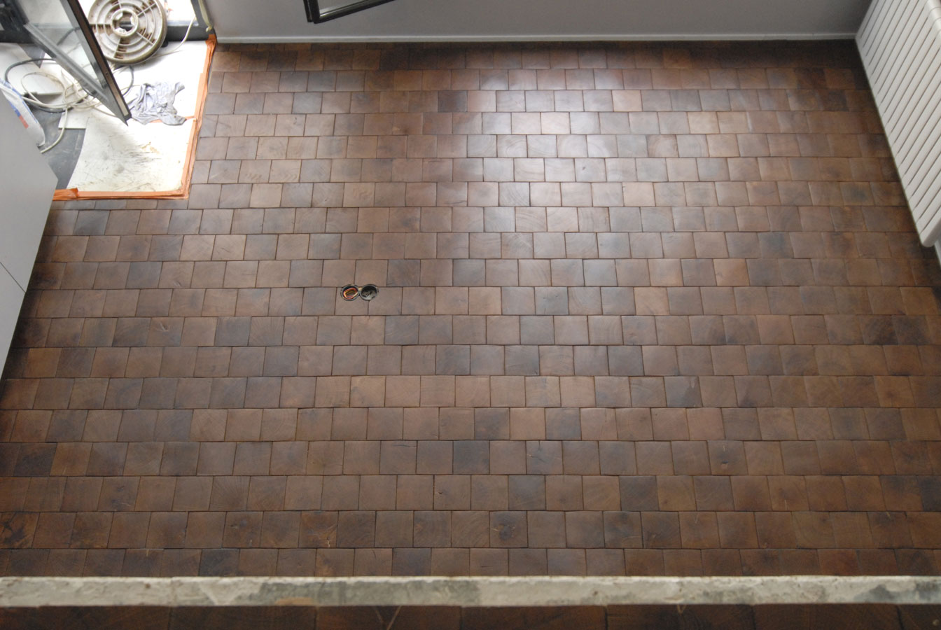 Finition huilÃ©e cirÃ©e du parquet chÃªne pavage bois debout