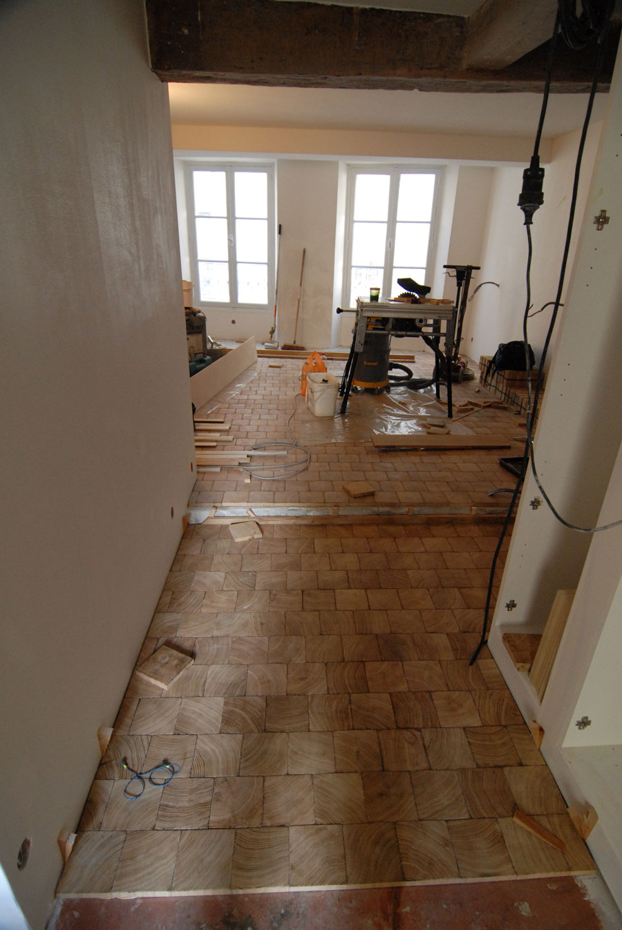 Parquet en bois debout