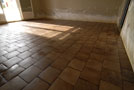 DÃ©tail d'un parquet pavÃ© en bois debout