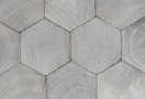 Hexagones bois debout en chêne gris lessivé