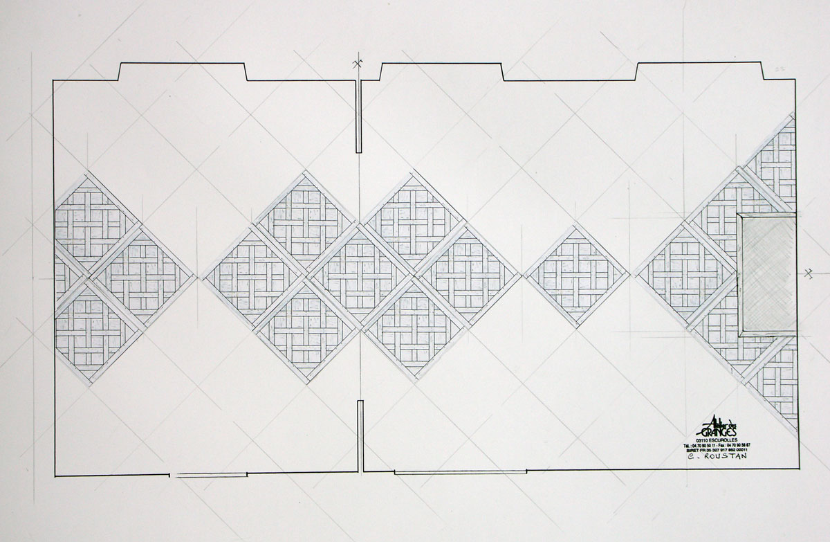 Implantation dessinÃ©e du parquet Versailles