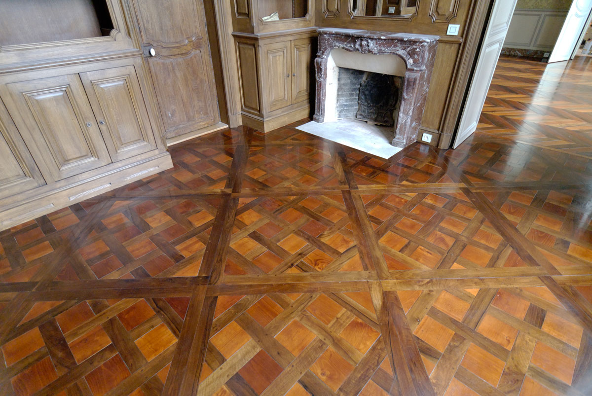 Parquet Versailles dans le bureau bibliothèque