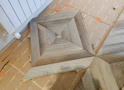 Pose collÃ©e du parquet chevron gris