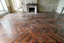 La pose du parquet Point de Hongrie est terminÃ©e